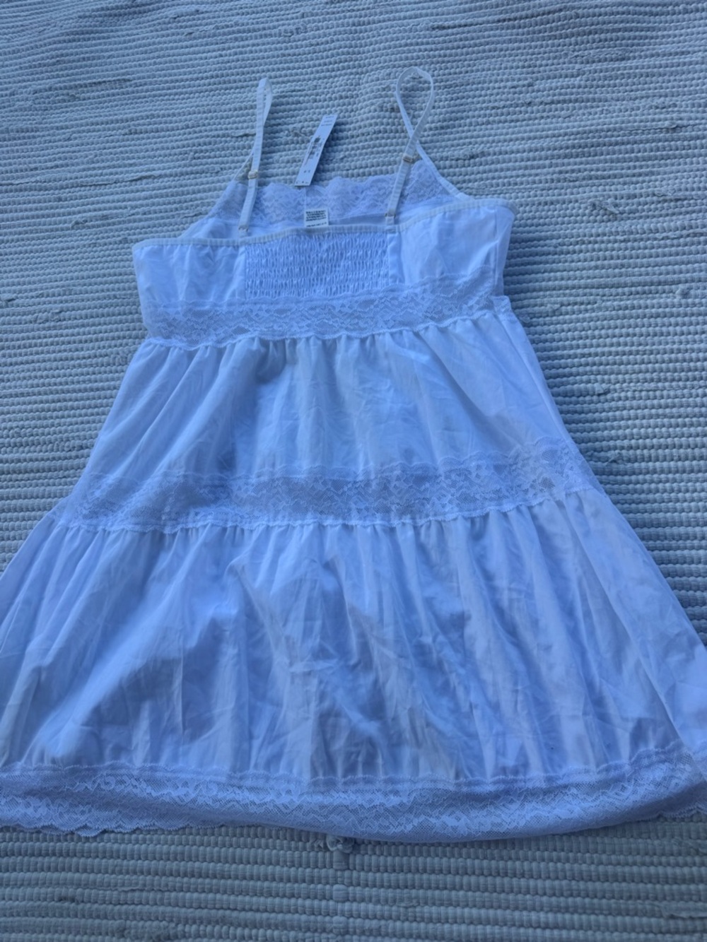 PINK x Frankies Bikinis Lace Tiered Babydoll Dress White S NWT - Picture 10 of 13